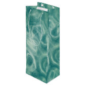 Grüne Marmor Geschenktüte Für Weinflaschen (Rückseite Schrägansicht)