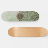 Grüne Marmor Glittery Gold Leopard Custom Skateboard (Horizontal)