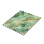 Grüne Marmor Glitzer Venen und Wirbel Fliese (Seite)