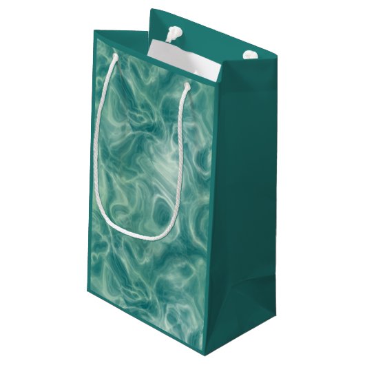 Grüne Marmor Kleine Geschenktüte (Rückseite Schrägansicht)