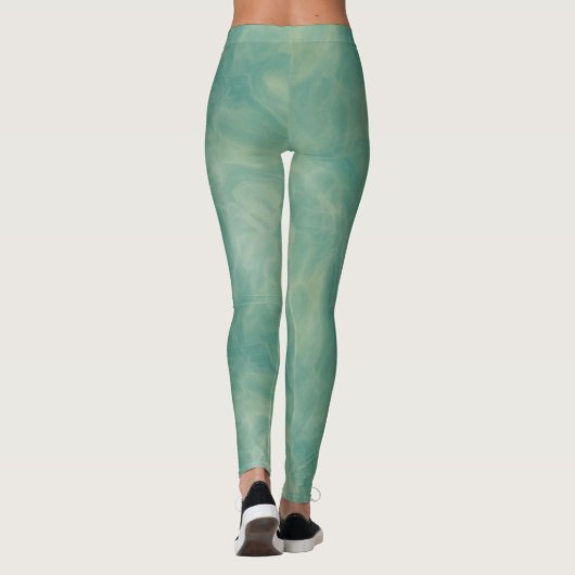 Grüne Marmor Leggings (Rückseite)