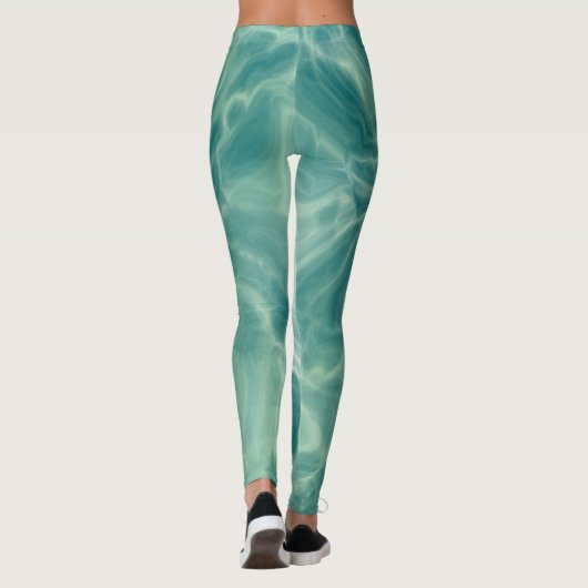 Grüne Marmor Leggings (Rückseite)