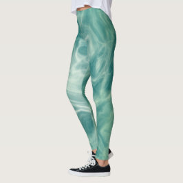 Grüne Marmor Leggings