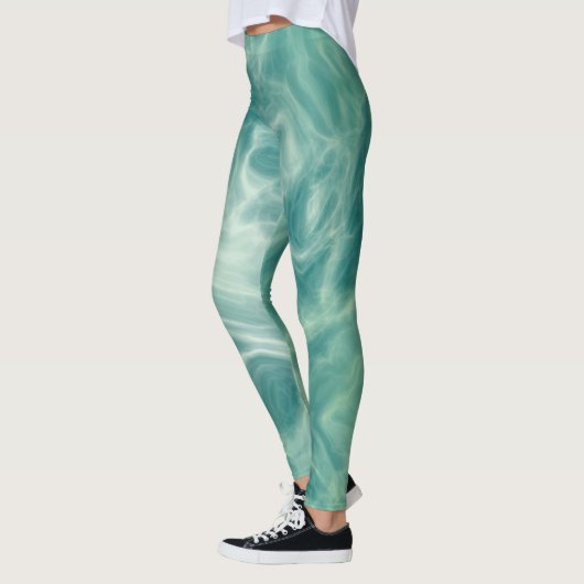 Grüne Marmor Leggings (Links)