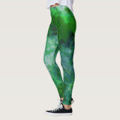 Grüne Marmor Leggings (Links)