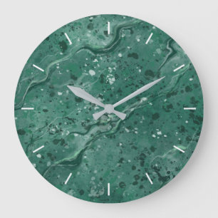 Grüne Marmor-Muster-Wanduhr Große Wanduhr