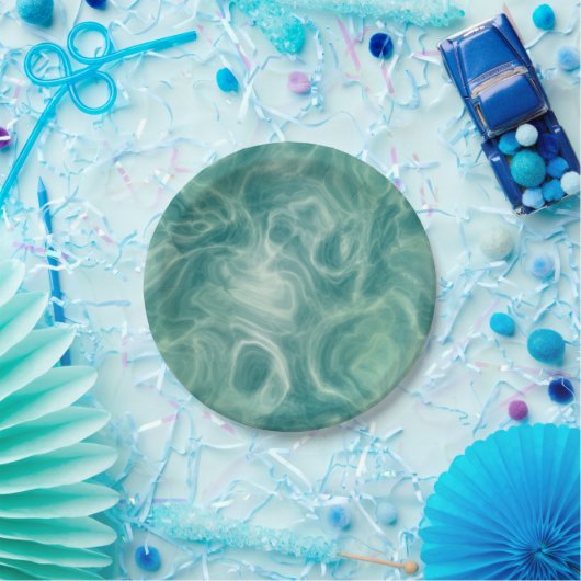 Grüne Marmor Pappteller (Party)