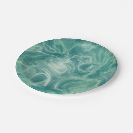 Grüne Marmor Pappteller (Schrägansicht)