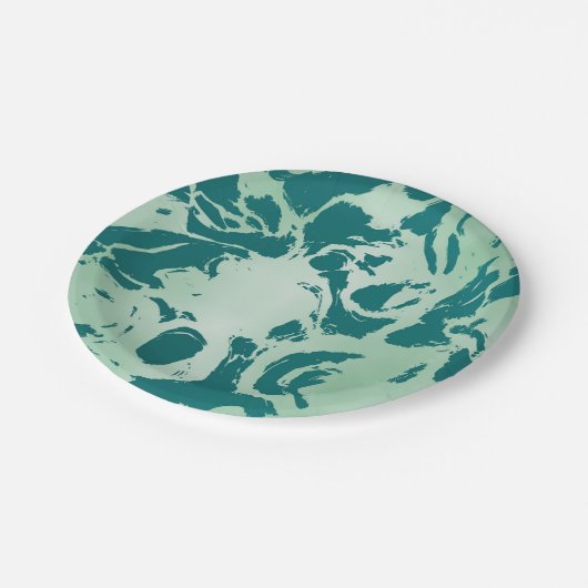 Grüne Marmor Pappteller (Schrägansicht)