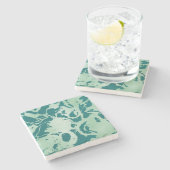 Grüne Marmor Steinuntersetzer (Seitenansicht)