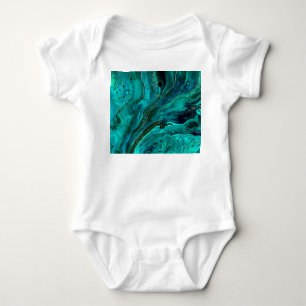 Grüne Marmor und Gold: Luxuriöse Textur Baby Strampler