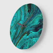 Grüne Marmor und Gold: Luxuriöse Textur Große Wanduhr (Winkel)