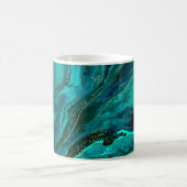 Grüne Marmor und Gold: Luxuriöse Textur Kaffeetasse (Mittel)