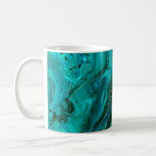 Grüne Marmor und Gold: Luxuriöse Textur Kaffeetasse