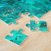 Grüne Marmor und Gold: Luxuriöse Textur Puzzle (Seite)