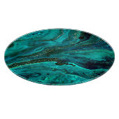 Grüne Marmor und Gold: Luxuriöse Textur Schneidebrett (Ecke)