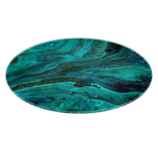 Grüne Marmor und Gold: Luxuriöse Textur Schneidebrett (Ecke)