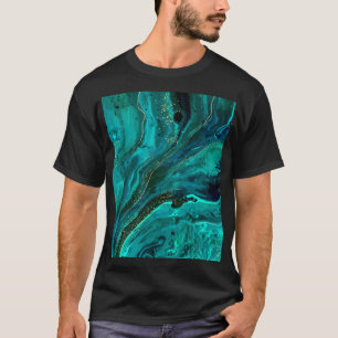 Grüne Marmor und Gold: Luxuriöse Textur T-Shirt