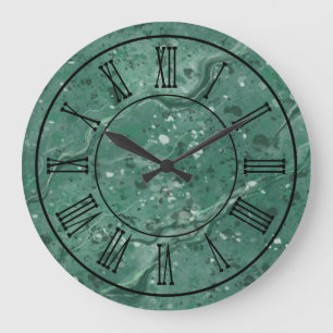 Grüne Marmor-Wanduhr im klassischen Stil Große Wanduhr