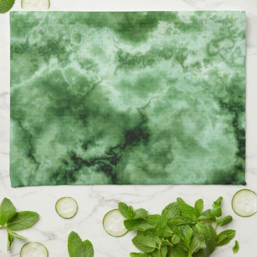 Grüne Marmorbeschaffenheit Geschirrtuch (Gefaltet)