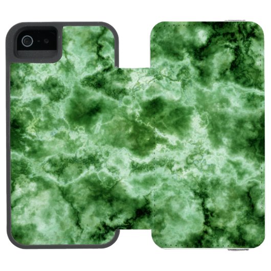 Grüne Marmorbeschaffenheit Incipio iPhone Geldbeutel-Hülle (Folio Geöffnet)