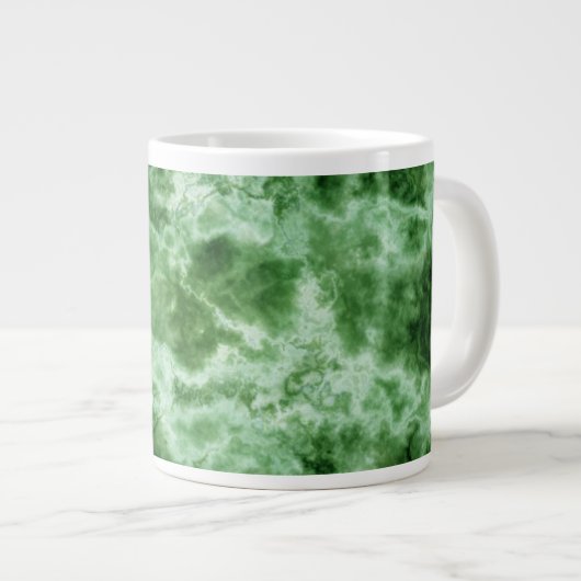 Grüne Marmorbeschaffenheit Jumbo-Tasse (Vorderseite Rechts)