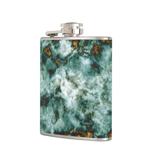 Grüne Marmorbeschaffenheit mit Adern Flachmann (Links)