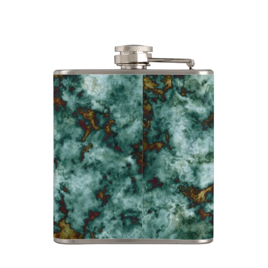 Grüne Marmorbeschaffenheit mit Adern Flachmann (Rückseite)