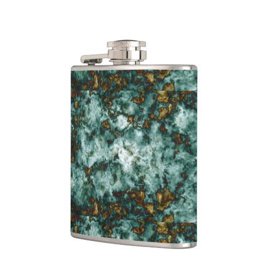 Grüne Marmorbeschaffenheit mit Adern Flachmann (Links)