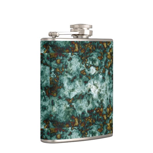 Grüne Marmorbeschaffenheit mit Adern Flachmann (Rechts)