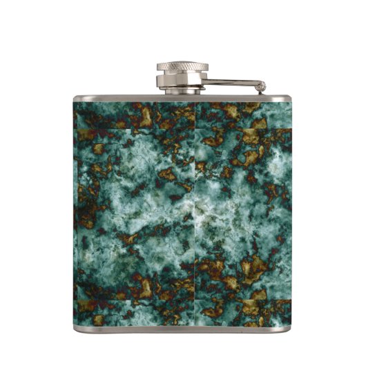 Grüne Marmorbeschaffenheit mit Adern Flachmann (Rückseite)