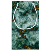 Grüne Marmorbeschaffenheit mit Adern Kleine Geschenktüte (Rückseite)