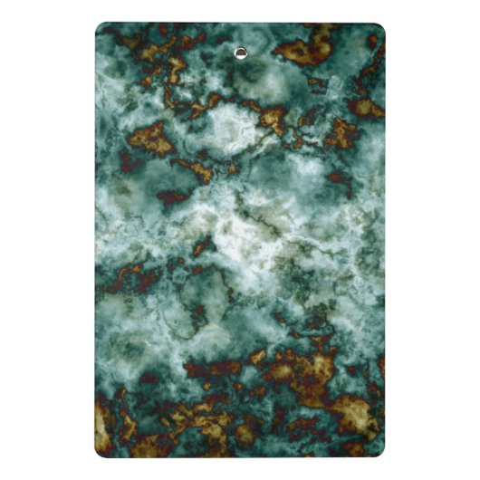 Grüne Marmorbeschaffenheit mit Adern Mini Klemmbrett (Rückseite)