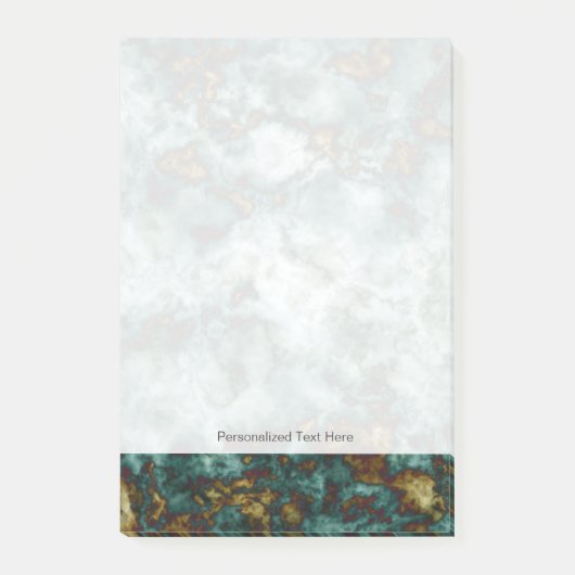 Grüne Marmorbeschaffenheit mit Adern Post-it Klebezettel (Vorderseite)