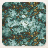 Grüne Marmorbeschaffenheit mit Adern Rechteckiger Pappuntersetzer (Vorderseite)