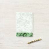 Grüne Marmorbeschaffenheit Post-it Klebezettel (Auf Schreibtisch)