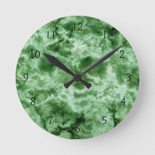 Grüne Marmorbeschaffenheit Runde Wanduhr