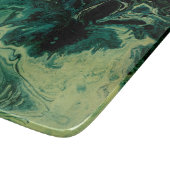 Grüne Marmordekor-Natur-natürliches Steinacryl Schneidebrett (Ecke)