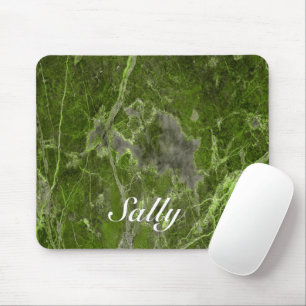 Grüne Marmorfliese aus Individuelle Name Mousepad