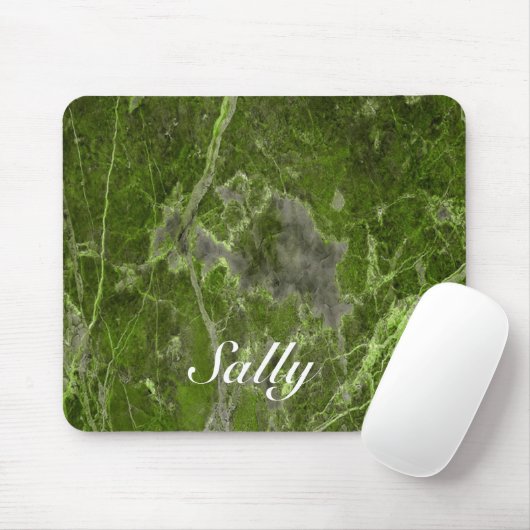 Grüne Marmorfliese aus Individuelle Name Mousepad (Mit Mouse)
