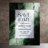 Grüne Marmorhochzeit speichern das Datum Save The Date