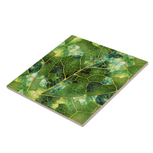 Grüne Marmorleaf Fliese (Seite)