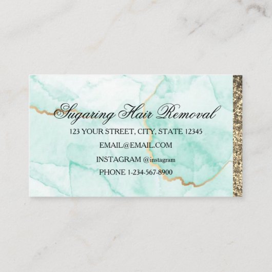 Grüne Marmorleafs Classic Visitenkarte (Rückseite)