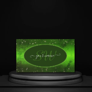 Grüne Marmormuster Muster Niedliche Glitzer Sterne Visitenkarte