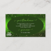 Grüne Marmormuster Niedliche Glitzer-Sterne mit Lo Visitenkarte (Rückseite)