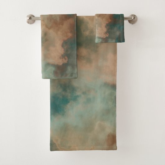 Grüne Marmorplatte abstrakt Badhandtuch Set (Insitu)