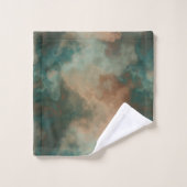 Grüne Marmorplatte abstrakt Badhandtuch Set (Waschlappen)