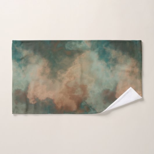 Grüne Marmorplatte abstrakt Badhandtuch Set (Handtuch)