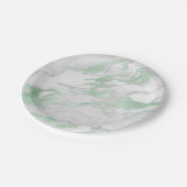 Grüne Marmorplatte Pappteller (Schrägansicht)