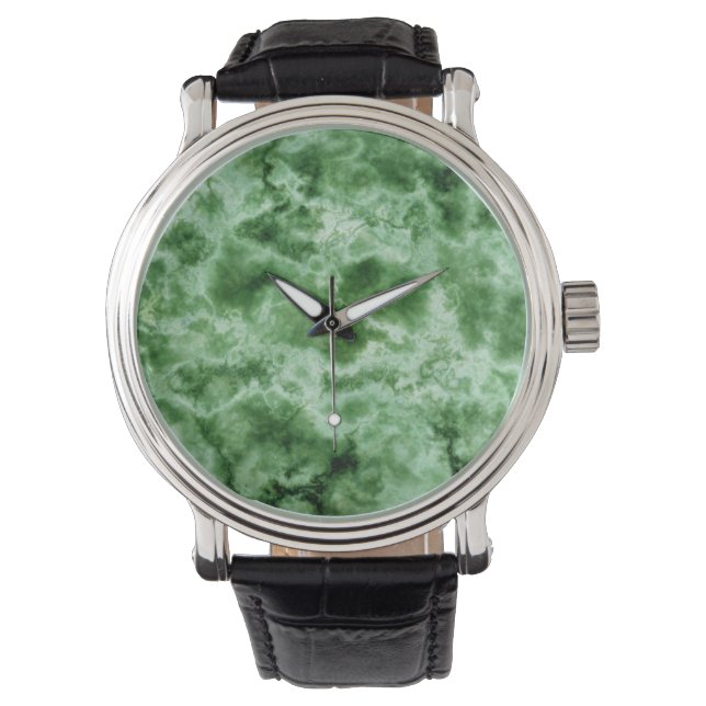 Grüne Marmorstruktur Armbanduhr (Vorderseite)
